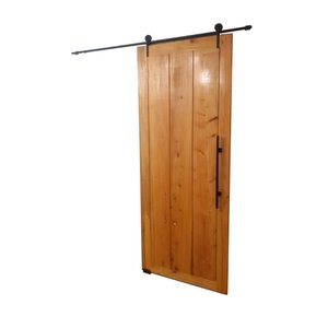 Kit Porta Celeiro Rustico Tubular Preto Roldana Aparente 2M