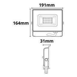 Refletor Holofote Branco Led Tr Slim 50w 3000k Taschibra - 3