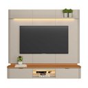 Ver imagem 2 de Rack Tv 70 Pol. Suspenso 180cm Painel 2 Portas Ferara Canela