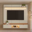 Ver imagem 1 de Rack Tv 70 Pol. Suspenso 180cm Painel 2 Portas Ferara Canela