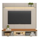 Ver imagem 4 de Rack Tv 70 Pol. Suspenso 180cm Painel 2 Portas Ferara Canela
