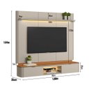 Ver imagem 3 de Rack Tv 70 Pol. Suspenso 180cm Painel 2 Portas Ferara Canela