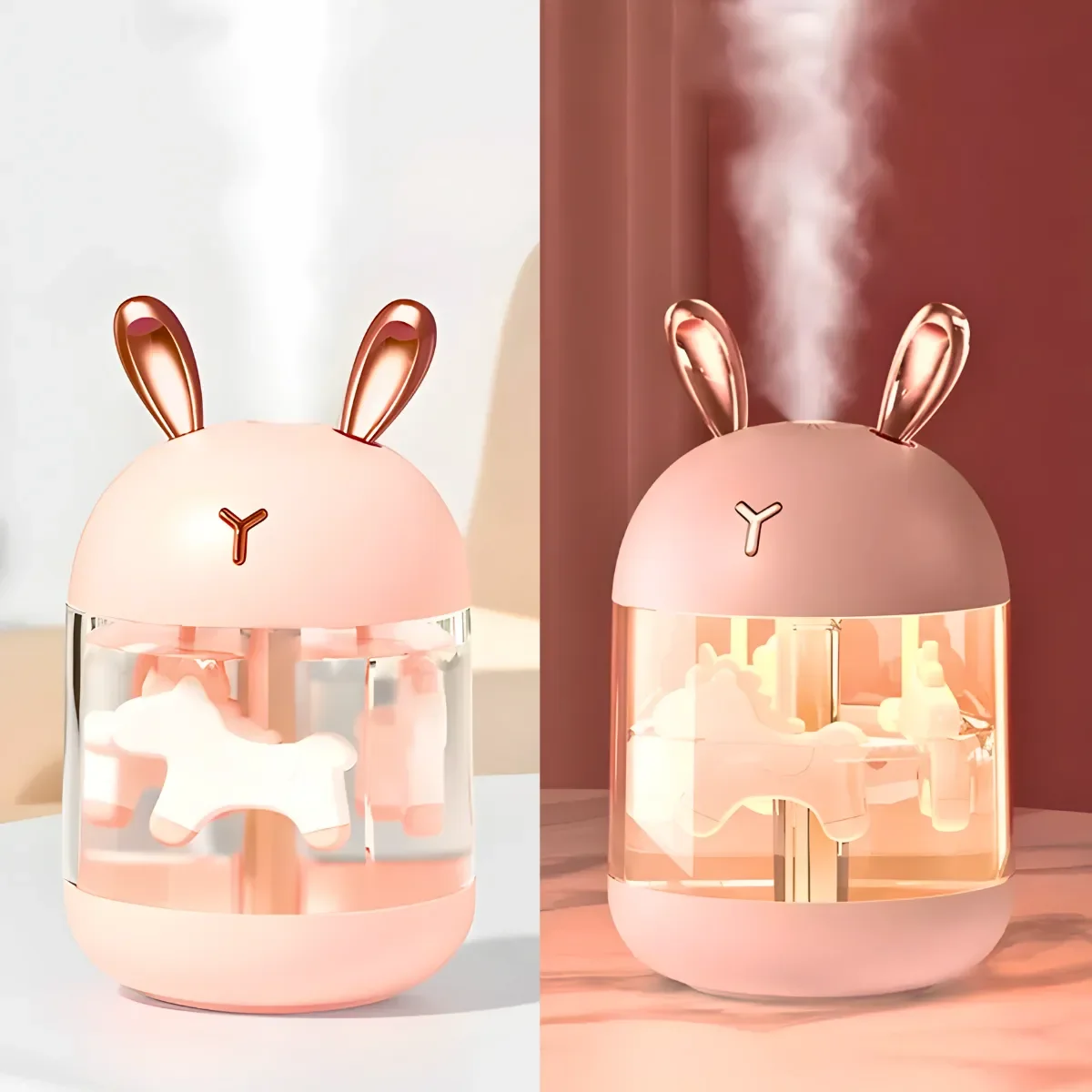 Umidificador Encantador Carrossel Luz Suave Led (rosa) - 3