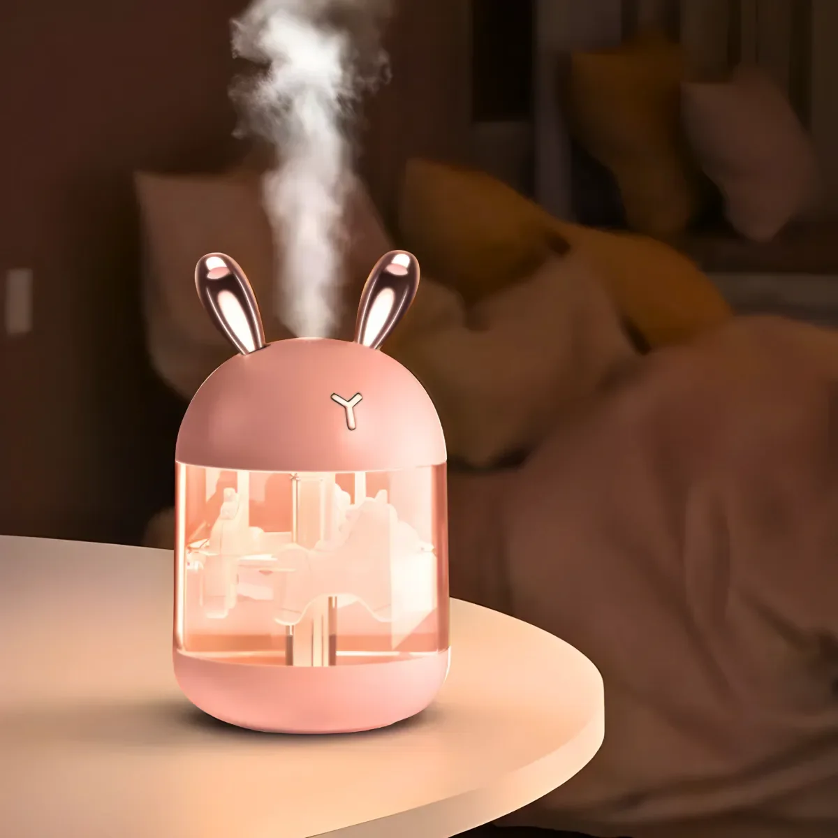 Umidificador Encantador Carrossel Luz Suave Led (rosa) - 2