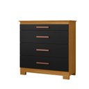 Ver imagem 2 de Cômoda para Quarto 4 Gavetas 90,4cm com Organizador de Jóias Dakota Preto/Carvalho Americano/Tx
