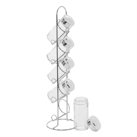 Porta Condimento/Temperos 5 Peças com Suporte de Metal Vertical-123Útil