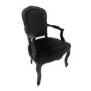 Ver imagem 1 de Poltrona Cadeira Luiz Xv Tecido Nobre Preto Madeira Alta Decoração