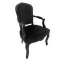 Ver imagem 1 de Poltrona Cadeira Luiz Xv Tecido Nobre Preto Madeira Alta Decoração