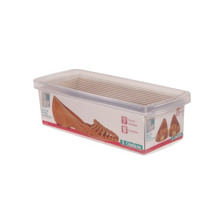 Caixa Organizadora para Sapatos Transparente 14x9cm-Ordene