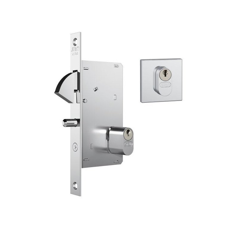 Fechadura Stam 950 (G) Correr Externa RQ1 Quadrada Inox