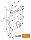 Ver imagem 4 de Fechadura Stam 950 (G) Correr Externa RQ1 Quadrada Inox