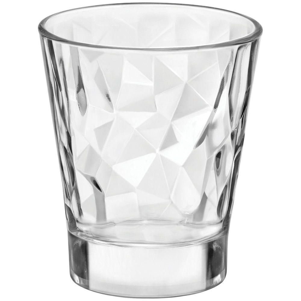 Jogo de Copos Shot Diamond 85ml Vidro Transparente 6 Peças
