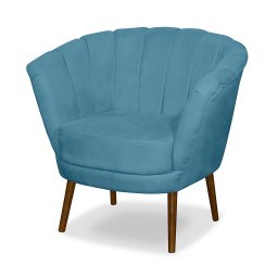 Kit 02 Poltrona Pétala Flor Decorativa Suede Azul Claro - 5