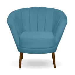 Kit 02 Poltrona Pétala Flor Decorativa Suede Azul Claro - 2