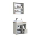 Ver imagem 5 de Conjunto Banheiro Gabinete com Cuba e Espelheira 3 Portas 1 Gaveta 60cm Multimóveis Crart-CON015 -