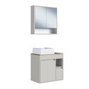 Ver imagem 2 de Conjunto Banheiro Gabinete com Cuba e Espelheira 3 Portas 1 Gaveta 60cm Multimóveis Crart-CON015 -
