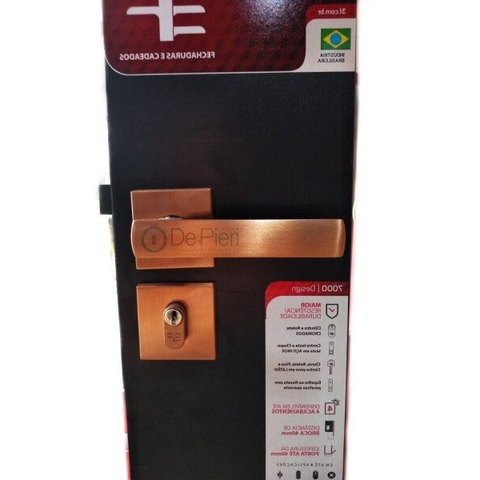 Fechadura 3F 741E117 Externa Roseta Quadrada Rose broca 40mm