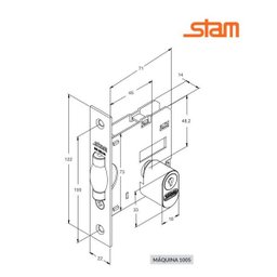 Fechadura Stam Pivotante 1005 Rolete Quadrado Rose Buz 85mm - 3