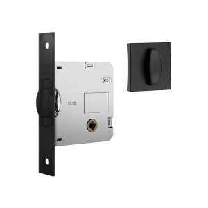 Fechadura Stam 1025 Pivotante para Banheiro Quadrada Black