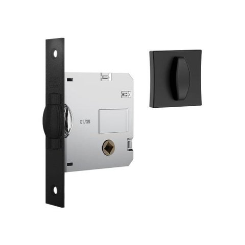 Fechadura Stam 1025 Pivotante para Banheiro Quadrada Black