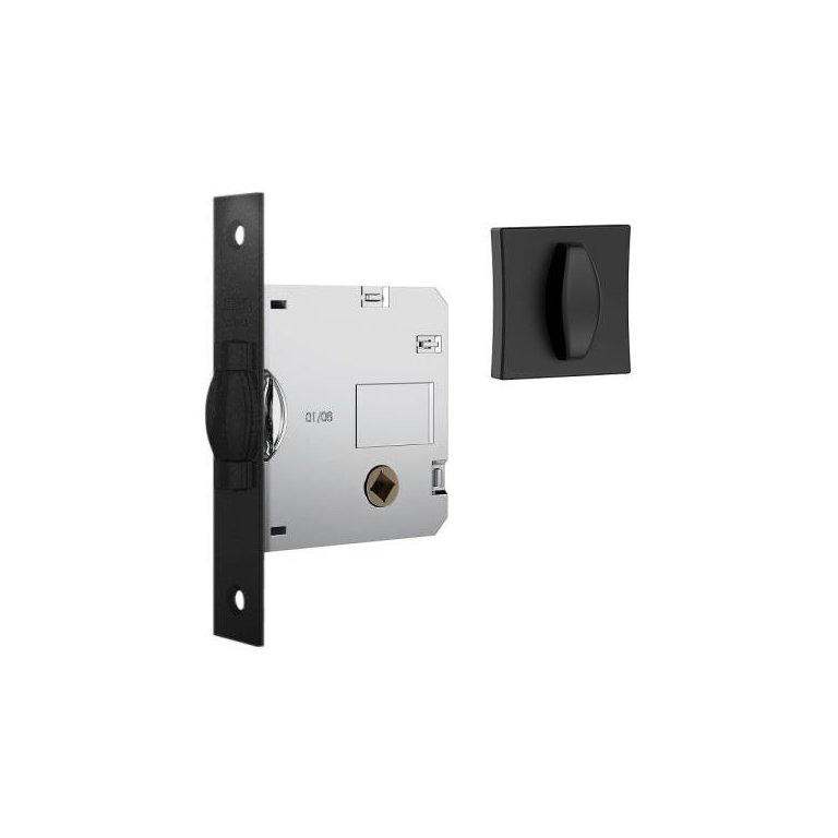 Fechadura Stam 1025 Pivotante para Banheiro Quadrada Black