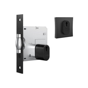 Fechadura Stam Pivotante 1005 Rolete Quadrado Black 85mm