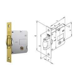 Fechadura Stam 1005 Pivotante Tetra Chave Redonda Gold - 4