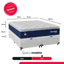 Ver imagem 4 de Cama Box Baú Queen + Colchão Comfort Class Pillow Top Azul/suede Branco