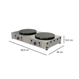 Chapa Crepe Francês Esmaltada 2 Redondas a Gás Aço Inox Cozinha Versátil Progás - 2