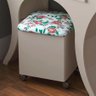 Puff Baiqui 100% MDF C/ Tampo de Abrir Estofados Belize Floral Off White OOL Dalla Costa - 8