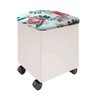 Puff Baiqui 100% MDF C/ Tampo de Abrir Estofados Belize Floral Off White OOL Dalla Costa - 1