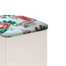 Puff Baiqui 100% MDF C/ Tampo de Abrir Estofados Belize Floral Off White OOL Dalla Costa - 3