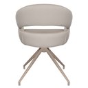 Ver imagem 5 de Kit 2 Cadeiras Giratória Hanover Fratini Revestimento em PU Nude e Base em Aço Champagne