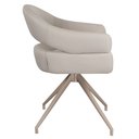 Ver imagem 4 de Kit 2 Cadeiras Giratória Hanover Fratini Revestimento em PU Nude e Base em Aço Champagne