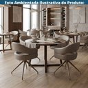 Ver imagem 6 de Kit 2 Cadeiras Giratória Hanover Fratini Revestimento em PU Nude e Base em Aço Champagne