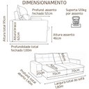 Ver imagem 6 de Sofá Luna 4 Lugares Retrátil Reclinável Veludo Luxo 1,80m