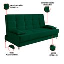 Ver mais imagens de Sofá Cama Equador 193 cm Encosto Reclinável Veludo Pés Plástico Cromado - D’Rossi Verde Milit