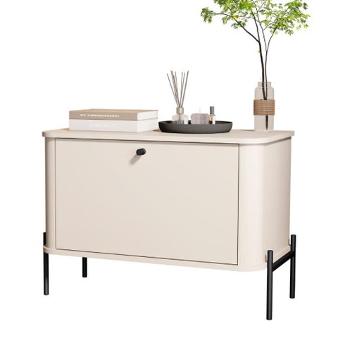 Mesa de Cabeceira Tucupí Off White Preto Jb Bechara