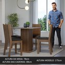 Ver imagem 5 de Conjunto Sala de Jantar Mesa Tampo de Madeira 4 Cadeiras Rustic/cinza/preto Samara Madesa