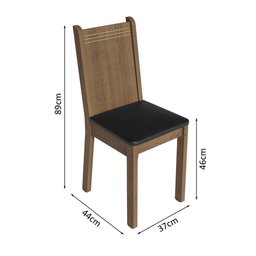 Conjunto Sala de Jantar Mesa Tampo de Madeira 4 Cadeiras Rustic/cinza/preto Samara Madesa - 3