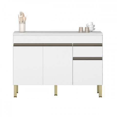 Balcão de Cozinha 120 Cm Line 3 Portas 1 Gaveta Supremo - Kits Paraná