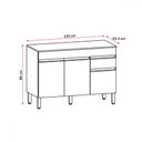 Ver imagem 4 de Balcão de Cozinha 120 Cm Line 3 Portas 1 Gaveta Supremo - Kits Paraná