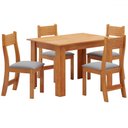 Ver imagem 2 de Mesa de Jantar 4 Lugares Neide Mel/veludo Cinza 26293 - Pnr Móveis