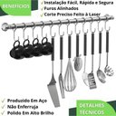 Ver imagem 5 de Porta Utensílios e Talheres 60cm com 12 Ganchos Cromado Fs