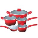 Ver mais imagens de Jogo de Panelas Antiaderente MasterChef Oficial 6 Peças Com Colher - Vermelho