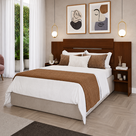 Cabeceira Lisi com 2 Mesas de Cabeceira 100 MDF Pm Home