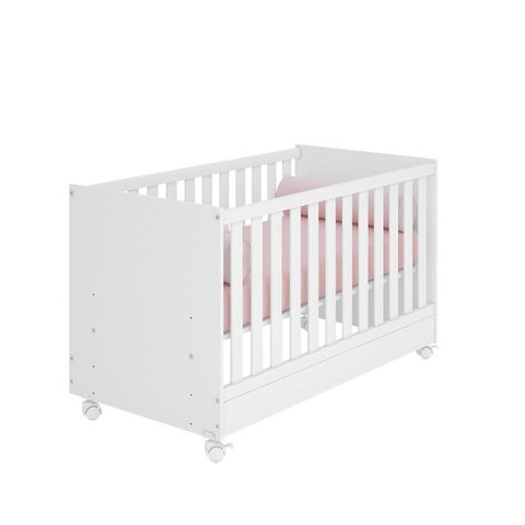 Kit Quarto de Bebê Doce Sonho com Berço Mini Cama Cômoda Sapateira e Colchão D18 130x70 Movellu