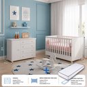 Ver imagem 3 de Kit Quarto de Bebê Doce Sonho com Berço Mini Cama Cômoda Sapateira e Colchão D18 130x70 Movellu