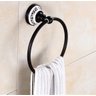 Pendurador de Toalha Argola Vintage Retrô Preto com Porcelana - 1