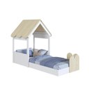Ver imagem 7 de Cama Infantil Montessoriana Casinha Solteiro Araguaia Branco/Carvalho - Completa Móveis